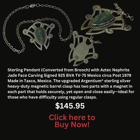 Aztec Jade Pendant w/Chain