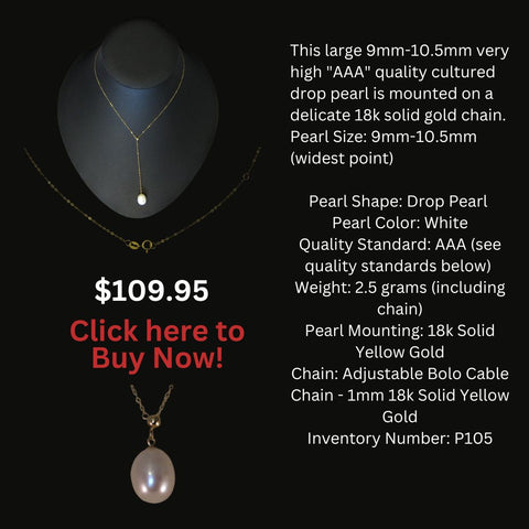 18K Chain Pearl Pendant