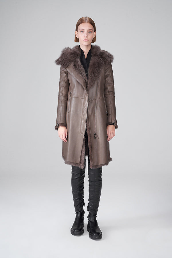 The Tessa Wool Puffer Coat with Shearling Collar – POLOGEORGIS