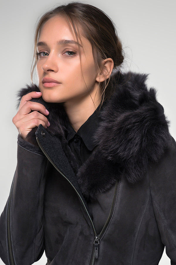 The Tessa Wool Puffer Coat with Shearling Collar – POLOGEORGIS