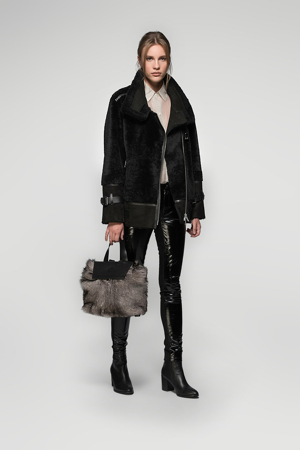 Piper - Black Shearling Jacket – V S P