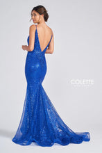 Load image into Gallery viewer, Colette Royal Blue Sequin Mermaid Gown CL12241