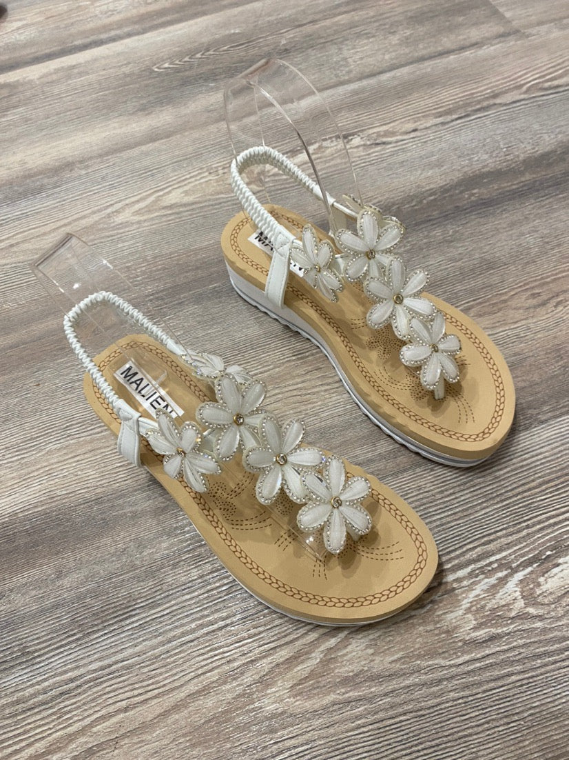 Sandal m. blomster bling og Ingen Krone 1