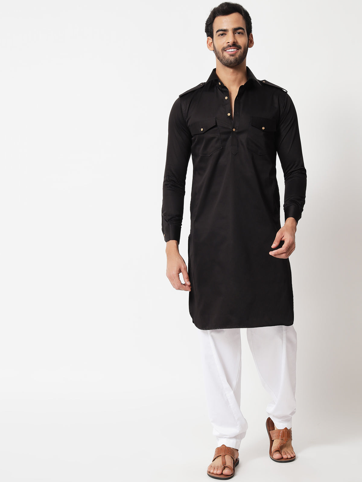 white and black pathani