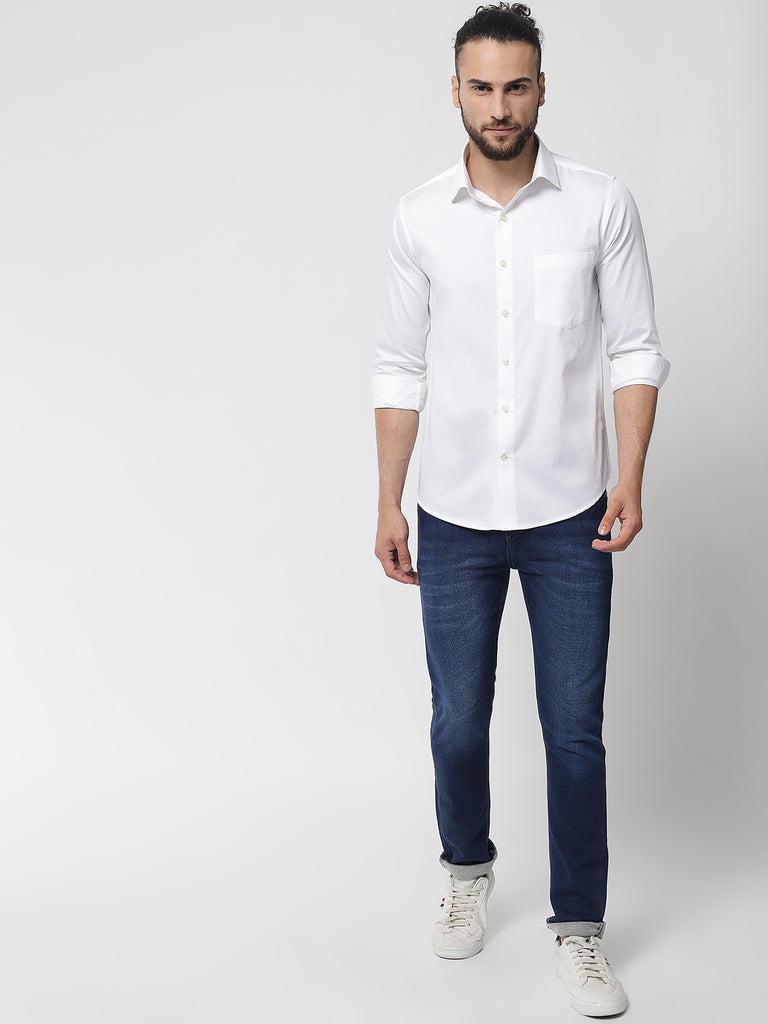 Pure White Colour Cotton Shirt For Men – Prime Porter