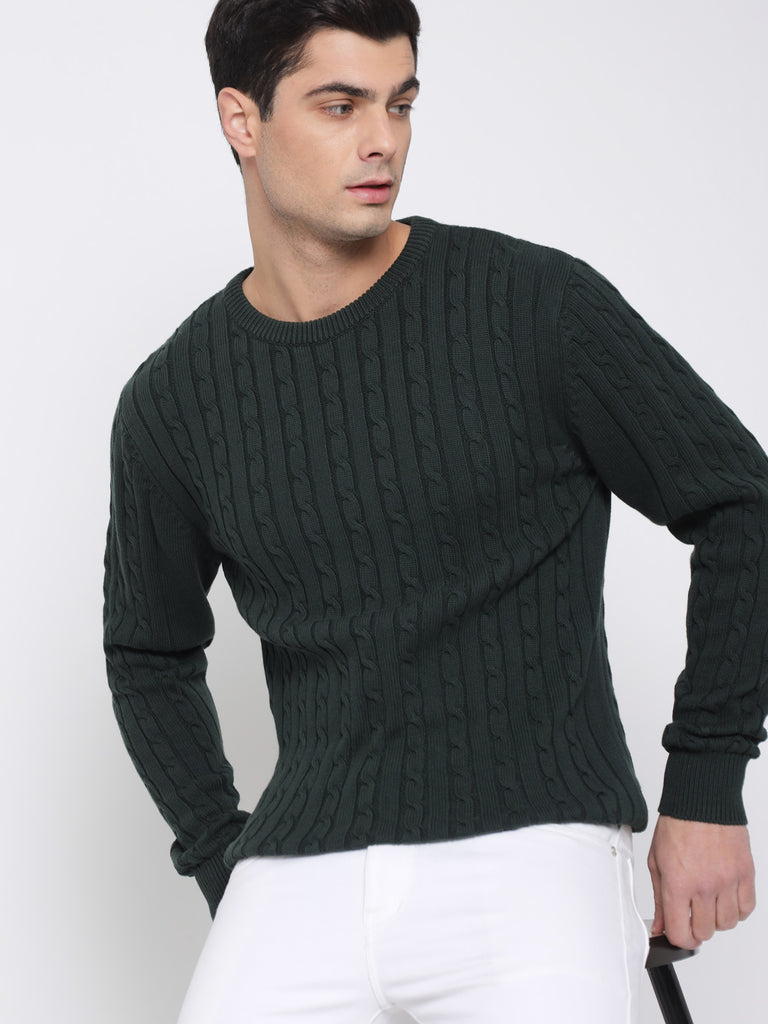 Bottle Green Cable Knit Sweater – Prime Porter