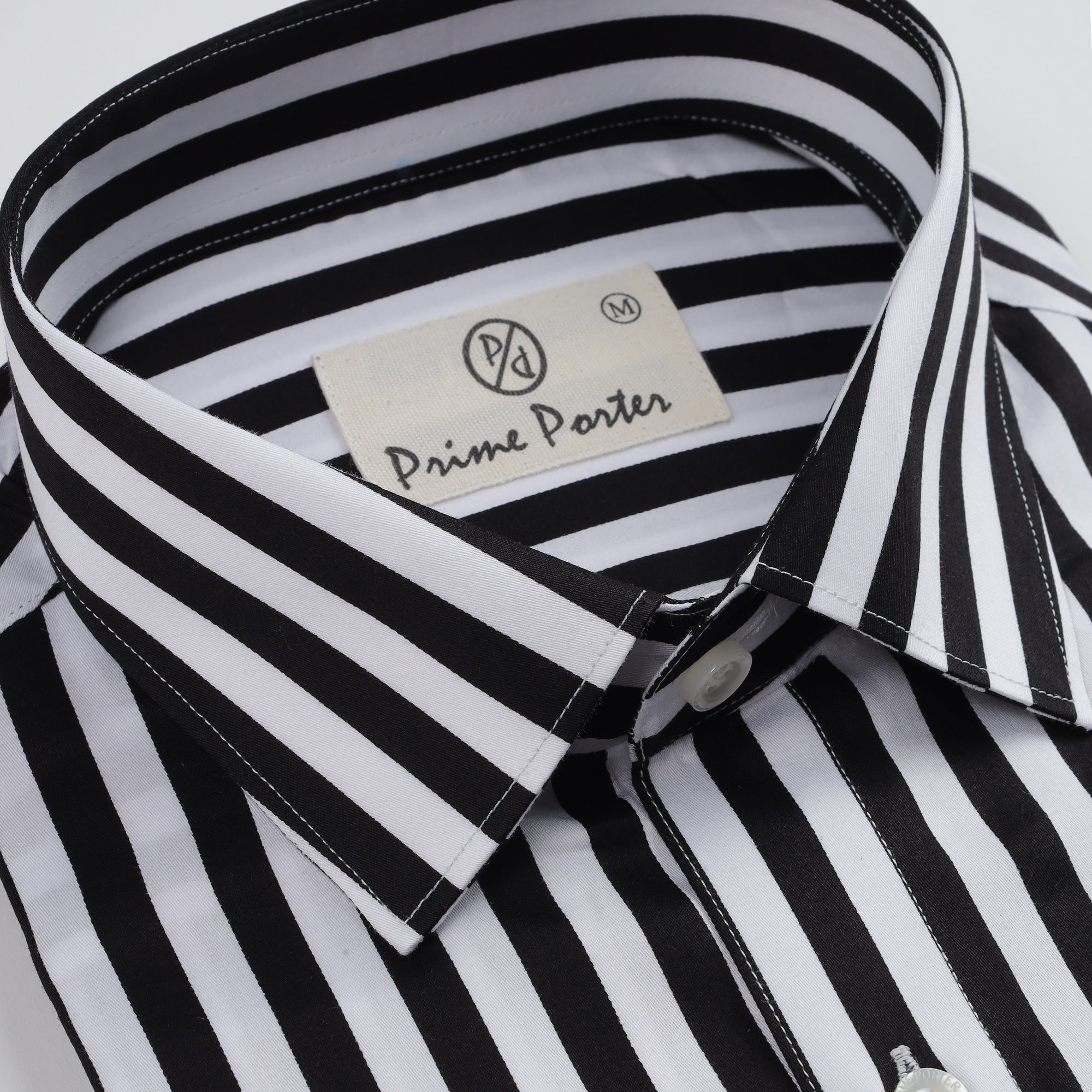 Lycra Stripes Mens Black And White Striped Shirt, Half Sleeves, Casual Wear  at Rs 399/box in Surat