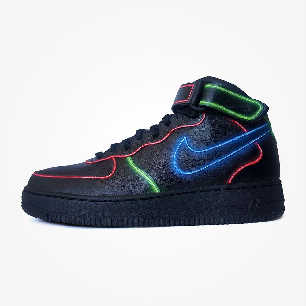 black and neon air force 1
