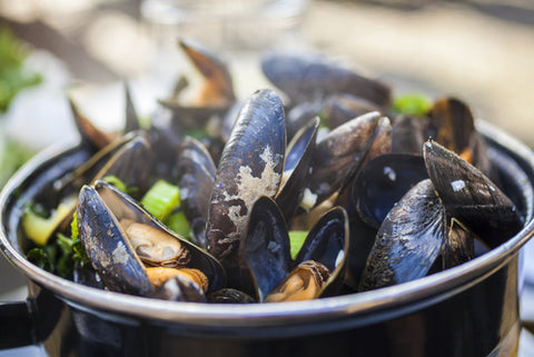 Moules und Wein