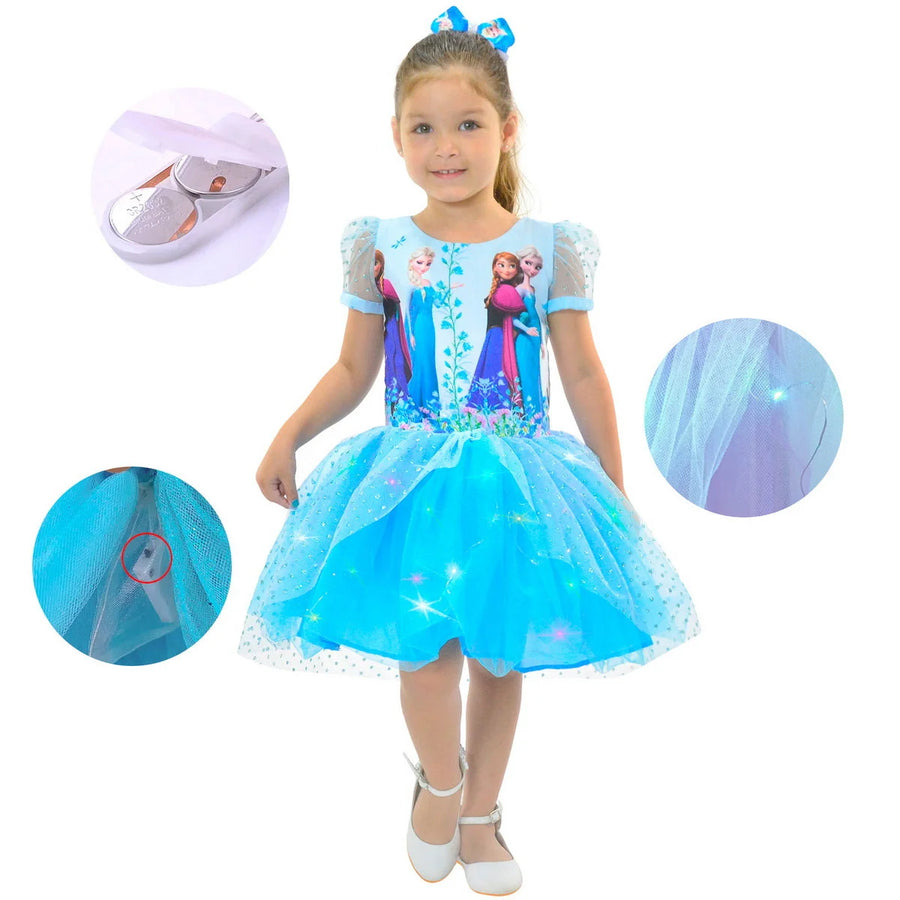 Frozen Dress with LED Light: Your Daughter Will Be the Snow Queen!