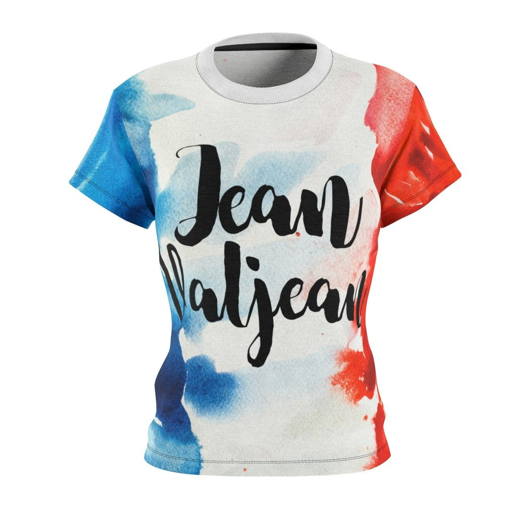 Les Miserables Jean Valjean And French Flag - Womens Tee 4 Oz. / White Seams / L Women All Over Prints
