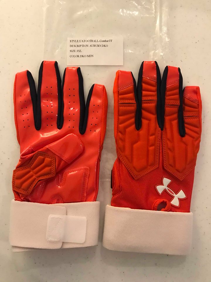 orange under armour gloves