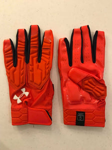 orange under armour football gloves