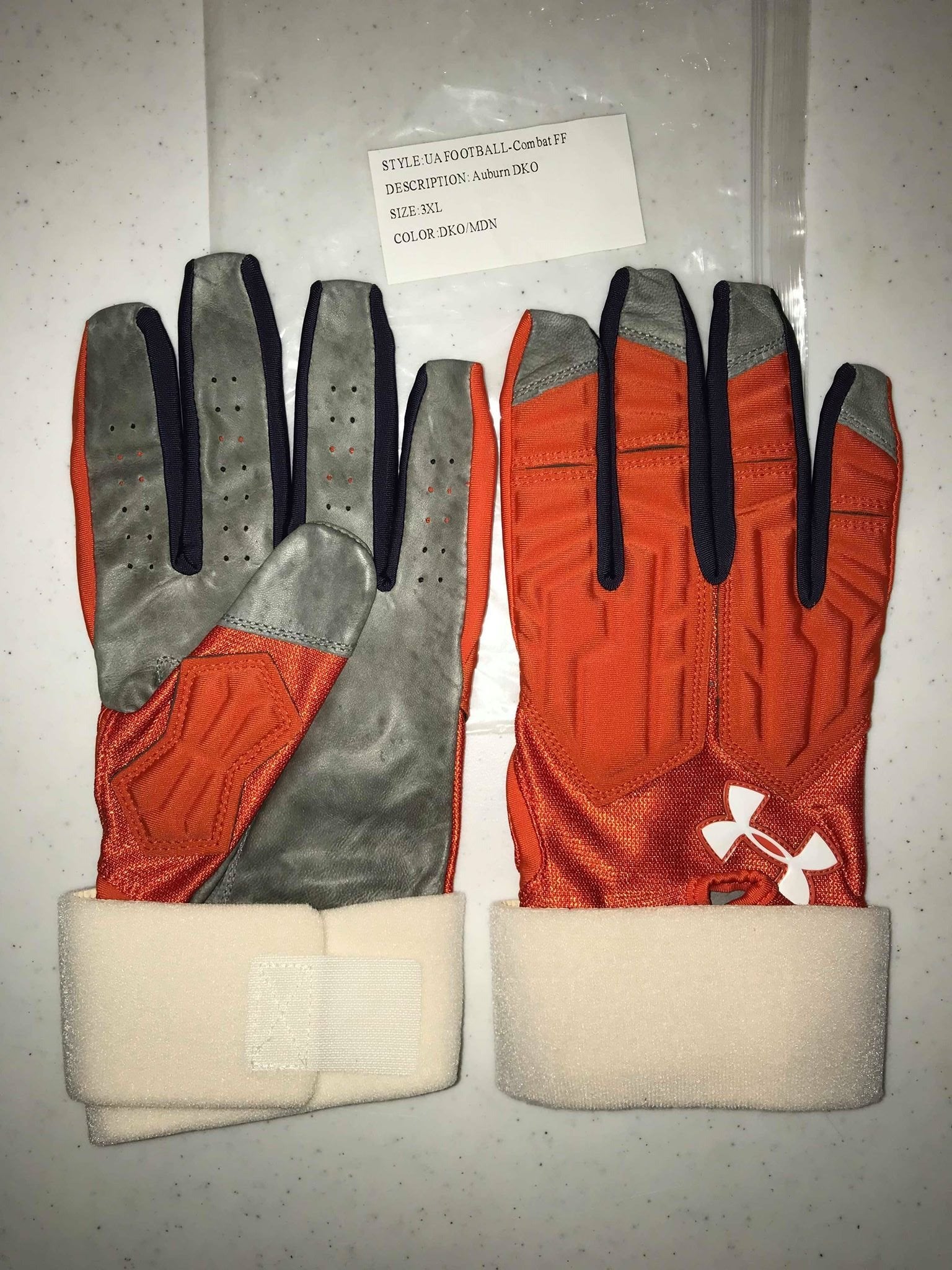 orange under armour football gloves