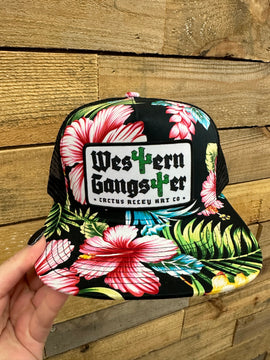 Western Gangster Floral Cactus Alley Hat Co