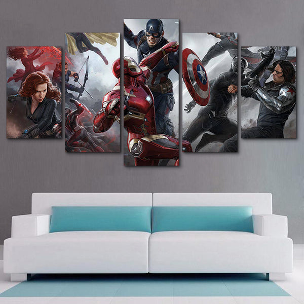 Toile Moderne  5 Pi ces The Avengers Art  Print Poster  