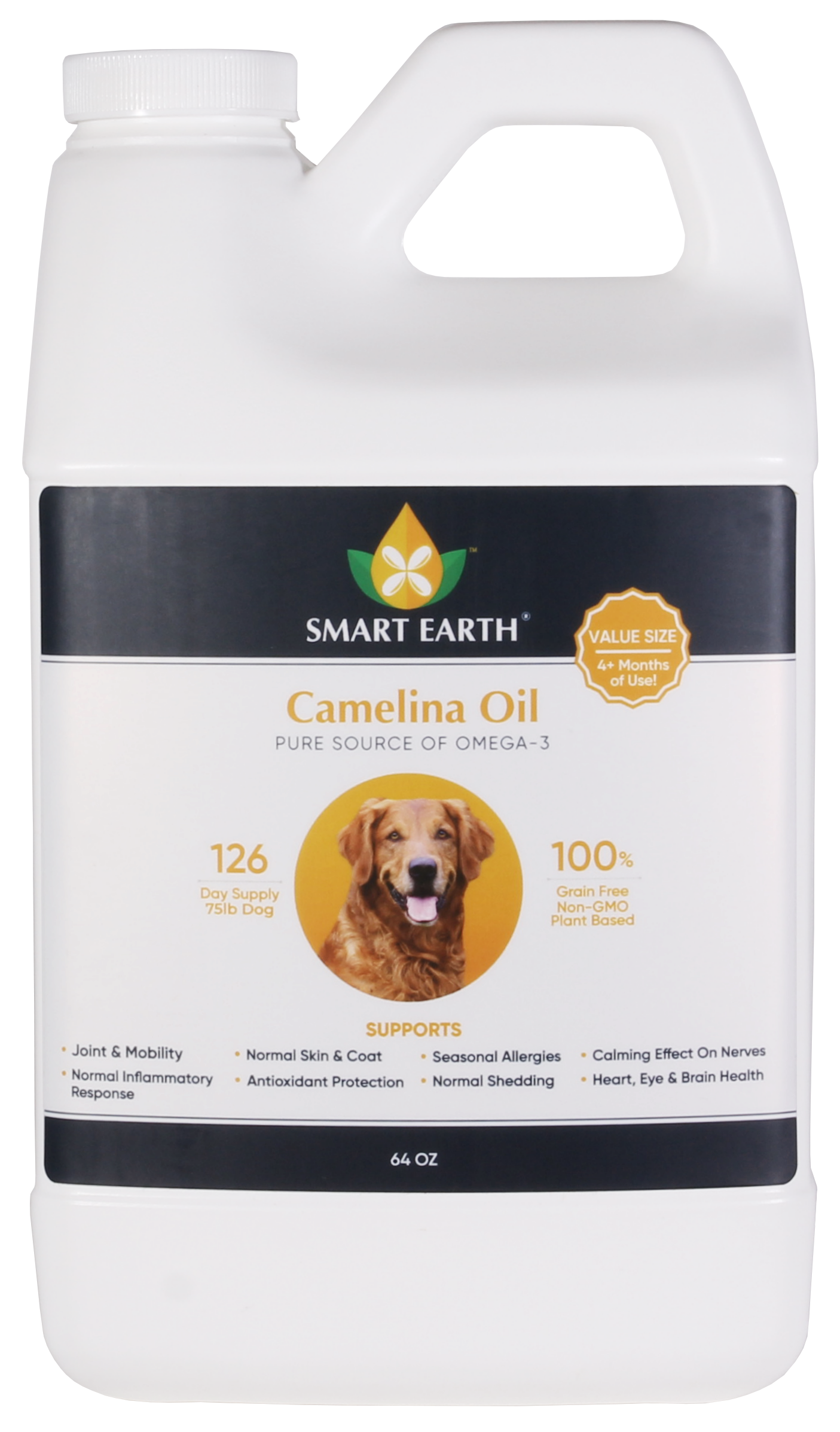 Camelina Oil for Canine - 64oz w Pump - Smart Earth Camelina product image