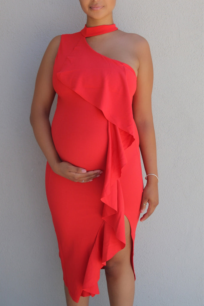 orange pregnancy dress