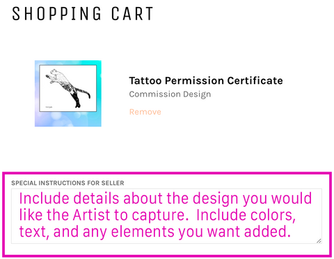 Custom Tattoo, Tattoo Permission Ticket, Tattoo Permission slip