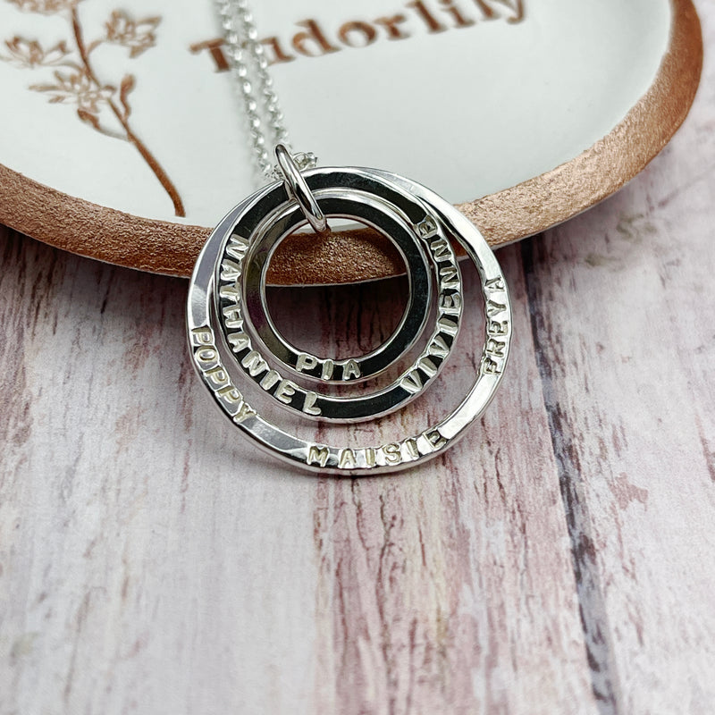 3 Ring Personalised Names Necklace