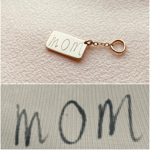 Signature Slip with Bespoke handwriting engraving 'mom'