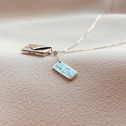 By Leahy Fine Jewellery Bespoke Signature Envelope Necklace Sterling Silver We heart you