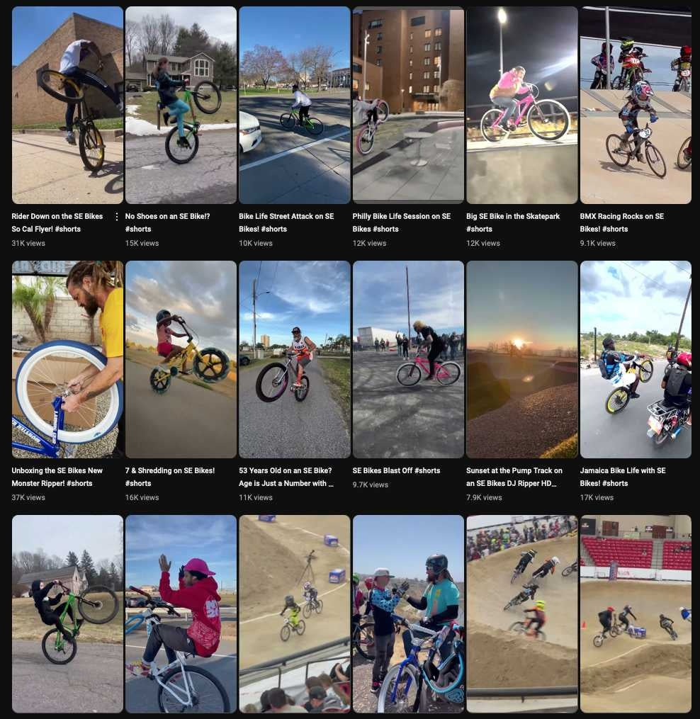SE Bikes YouTube Shorts Playlist