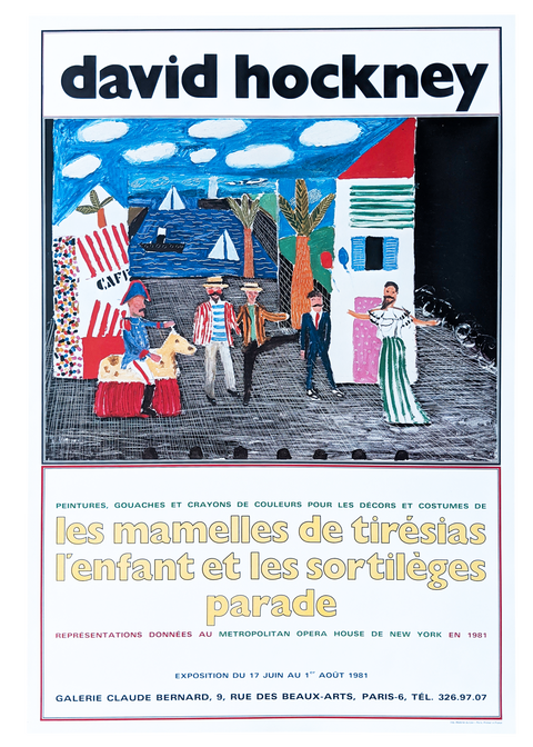 Original Exhibition Poster, David Hockney 1986 - Galerie Claude