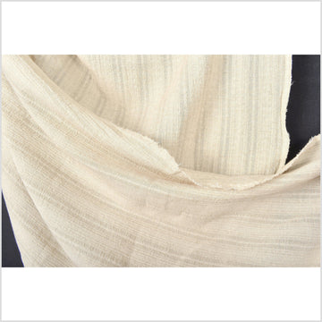 Delicate neutral beige/tan stripe muslin fabric, lightweight crepe