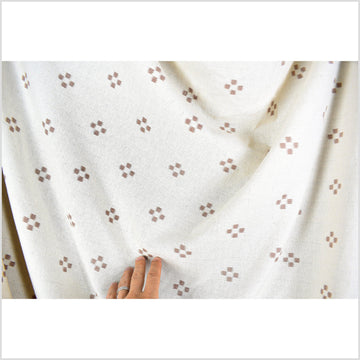 Textured woven cotton fabric, tobacco, warm rust color, brown check cr –  Water Air Industry