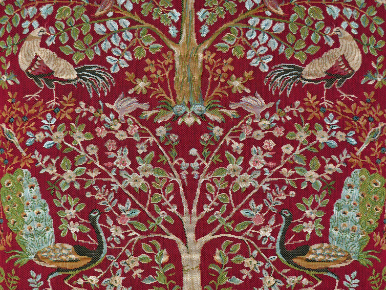 William Morris Birds Trees Red Tapestry Cushion Arts And Crafts Living