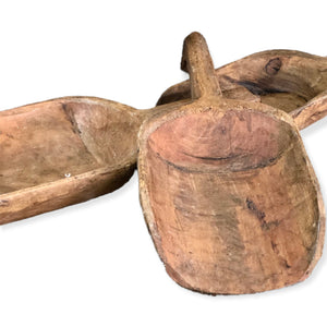 wooden dough bowl scoop