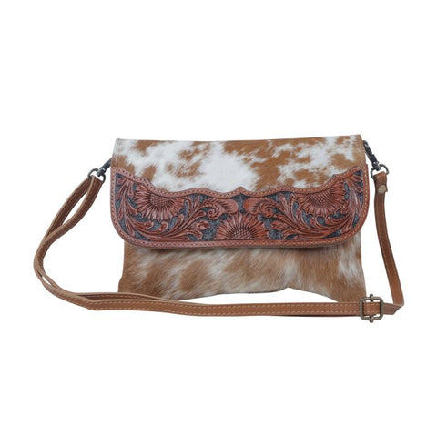 Myra Bag Golden Girl Fringe Cowhide Crossbody | White Fringe Cowhide Purse