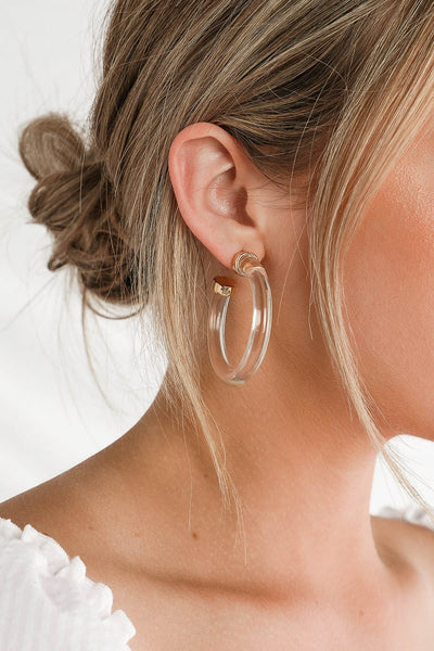 Clear Acrylic Hoop Earrings