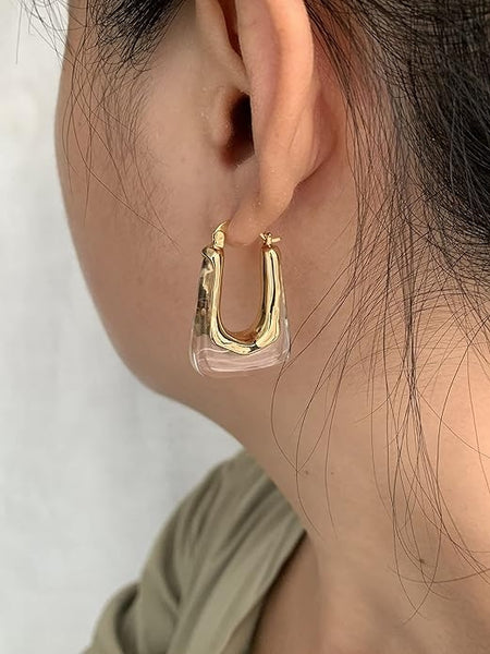 Clear Acrylic Hoop Earrings