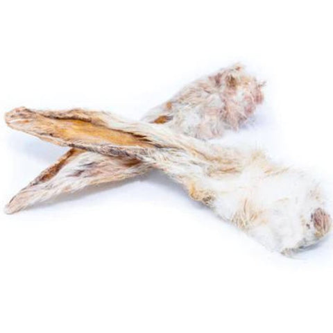 Rabbit Ears with Fur Natural Dog Chews