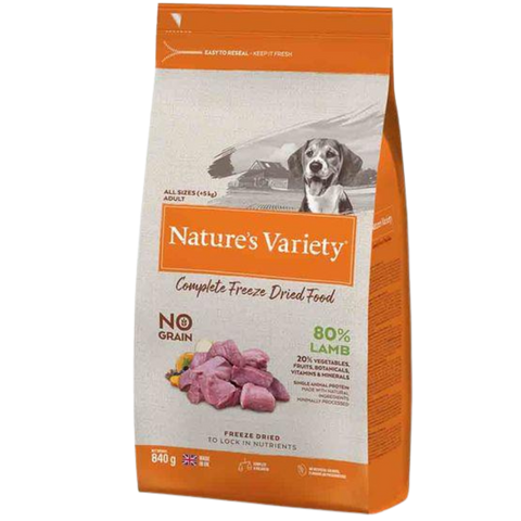 Natures Variety freeze dried food for dogs: Lamb variety