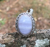 Bold Blue Lace Agate Ring in Sterling Silver  - size 8