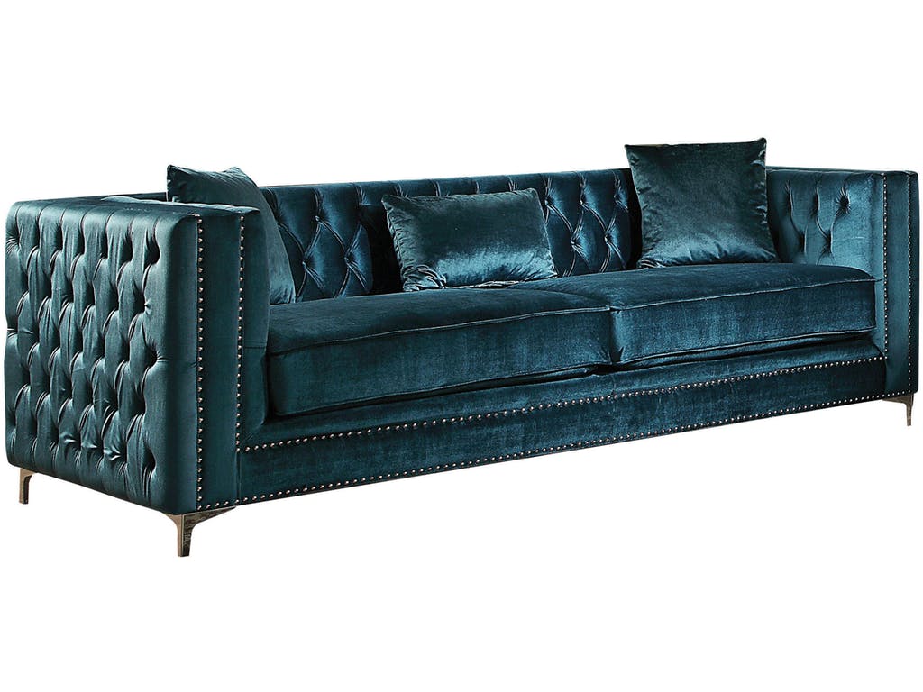 Gillian Tufted Velvet Sofa Dark Teal Astar Furniture