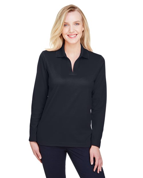 Devon & Jones Women's CrownLux Performance® Plaited Long Sleeve Polo DG20LW