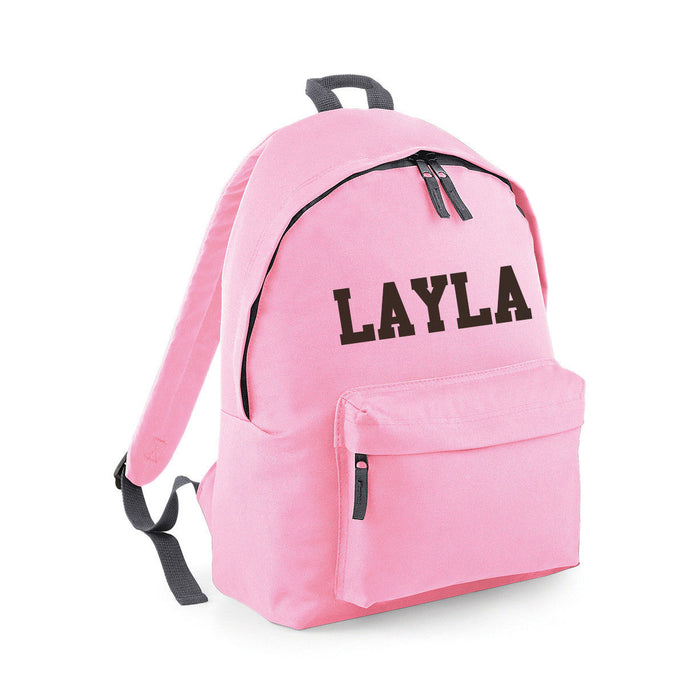 school bags with names on them