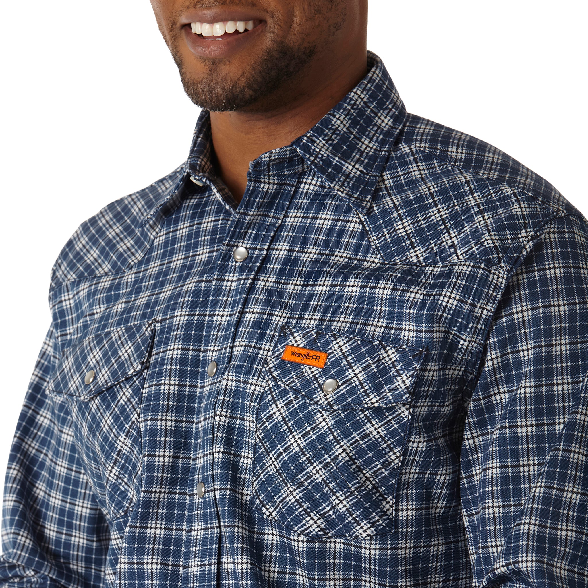 Men's Wrangler® FR Flame Resistant Long Sleeve Western Snap Plaid Shir –  Hart Industrial Supply