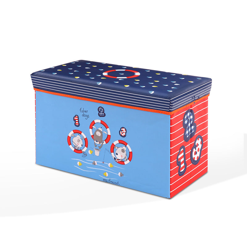 red and blue toy box