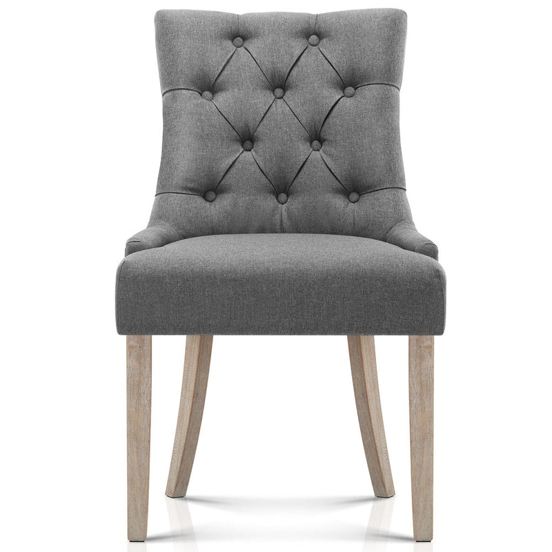 Artiss French Provincial Dining Chair - Grey - Factory Direct Oz