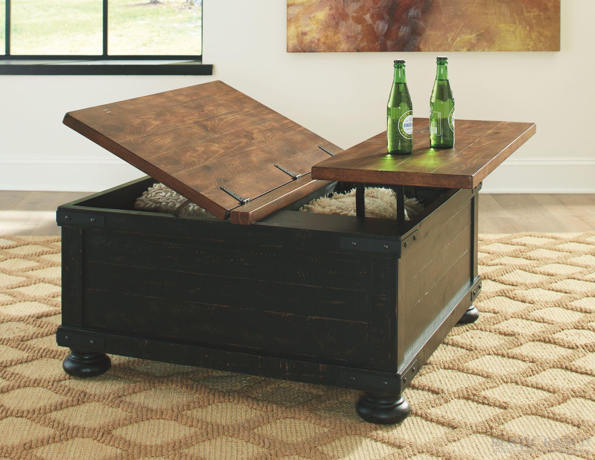 Valebeck Lift Top Coffee Table Rustic Ranch