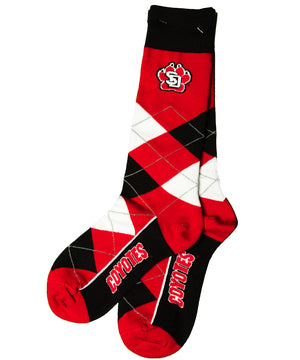 
                
                    Load image into Gallery viewer, South Dakota Coyotes Red Argyle Socks
                
            