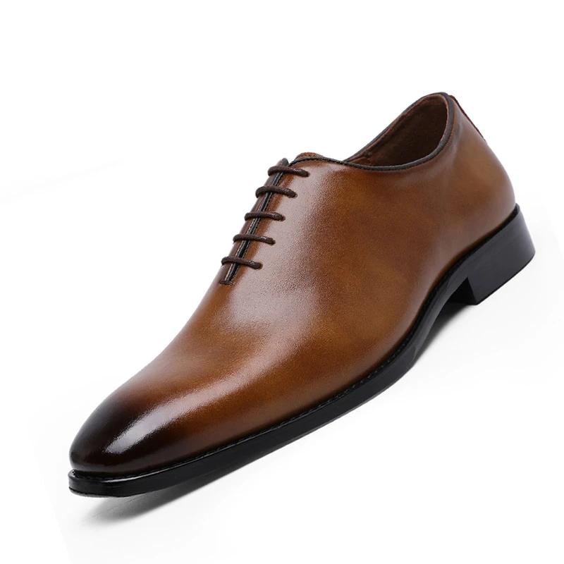 Color: Brown, Black Genuine Split Leather Lace-Up Shoes | blingfeed.com