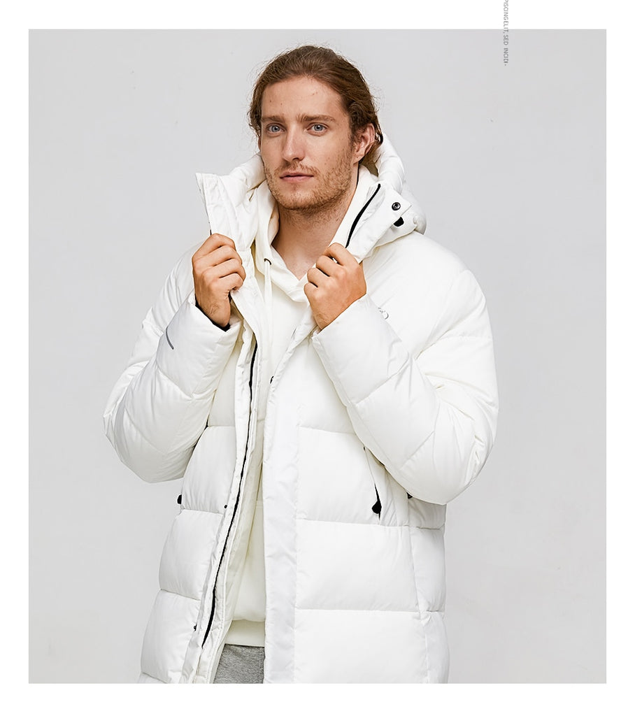 Color: White, Black Super Warm -25℃ Hooded Windproof Overcoat | blingfeed.com