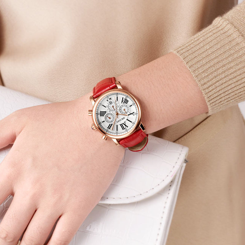 Color: Red, White Chronograph Luxury Watch | blingfeed.com