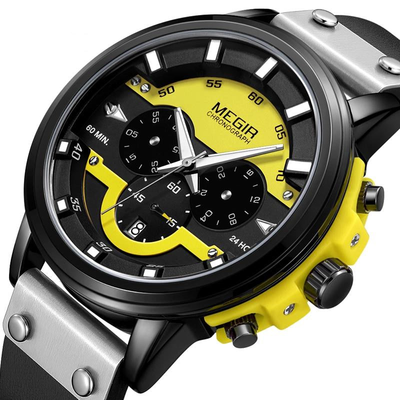 Color: Blue, Red, Yellow Sports Chronograph Analog Watch | blingfeed.com